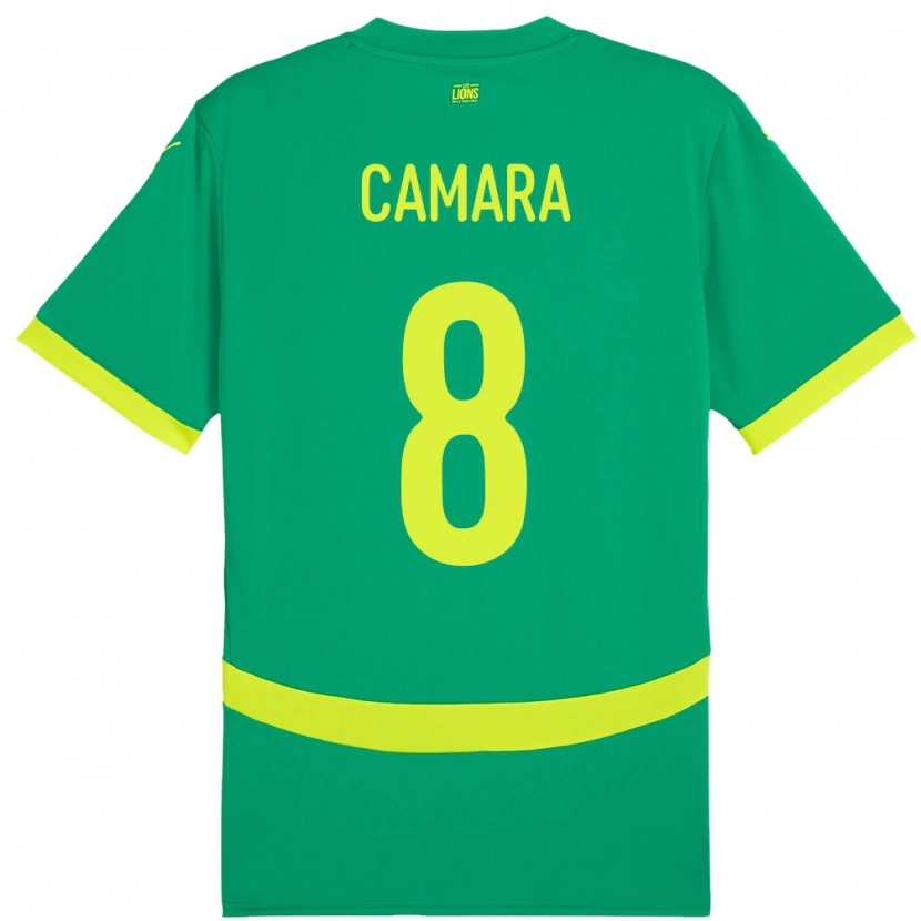 Danxen Hombre Camiseta Senegal Lamine Camara #8 Verde 2ª Equipación 24-26 La Camisa México