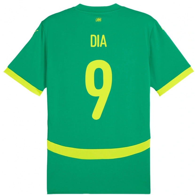 Danxen Hombre Camiseta Senegal Boulaye Dia #9 Verde 2ª Equipación 24-26 La Camisa México