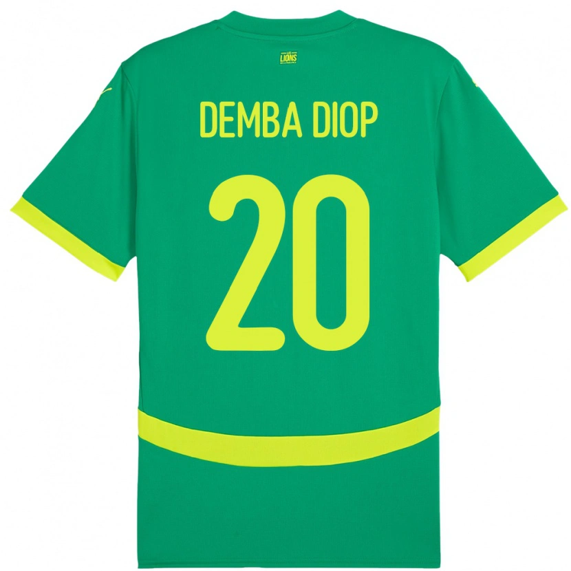 Danxen Hombre Camiseta Senegal Pape Demba Diop #20 Verde 2ª Equipación 24-26 La Camisa México