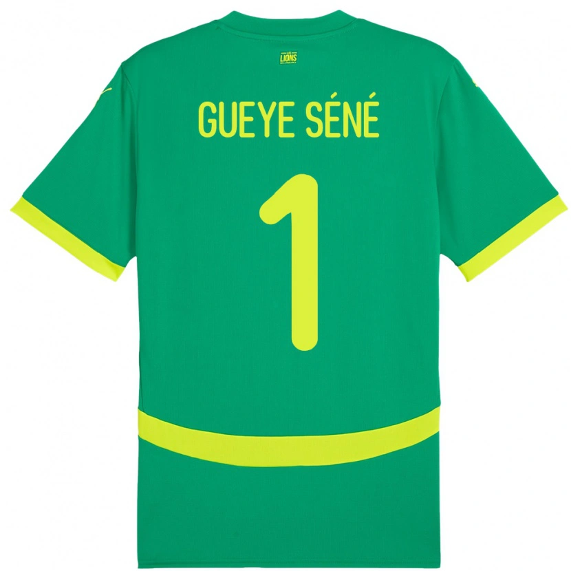 Danxen Hombre Camiseta Senegal Thiaba Gueye Sene #1 Verde 2ª Equipación 24-26 La Camisa México