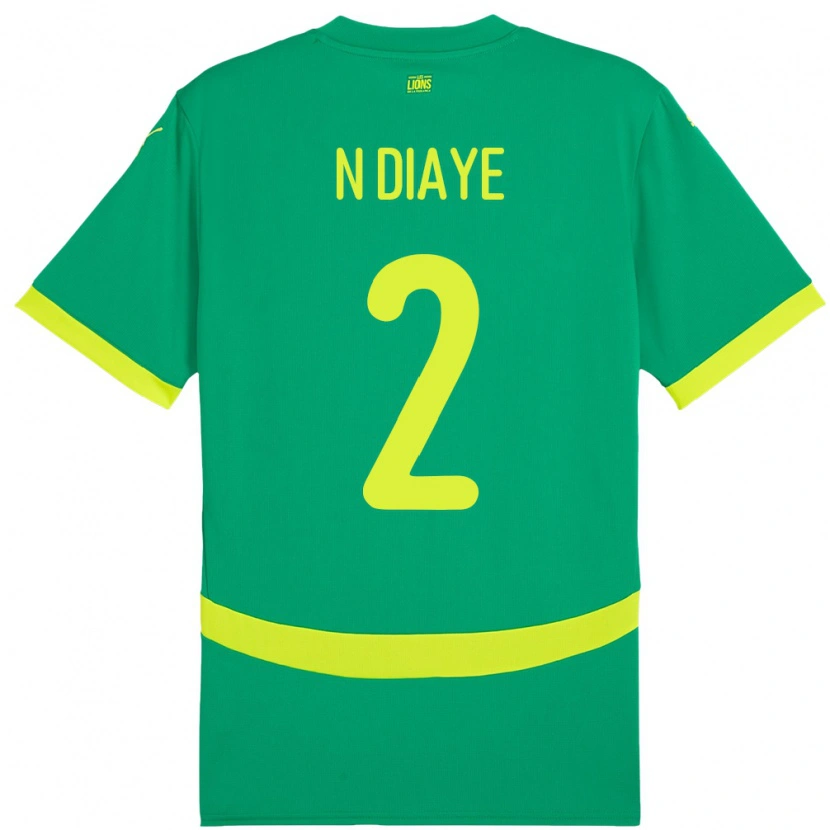 Danxen Hombre Camiseta Senegal Moussa N Diaye #2 Verde 2ª Equipación 24-26 La Camisa México
