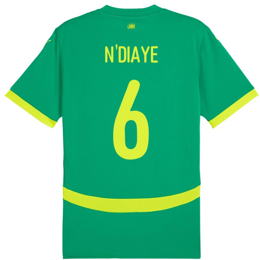 Danxen Hombre Camiseta Senegal Niakhate N Diaye #6 Verde 2ª Equipación 24-26 La Camisa México