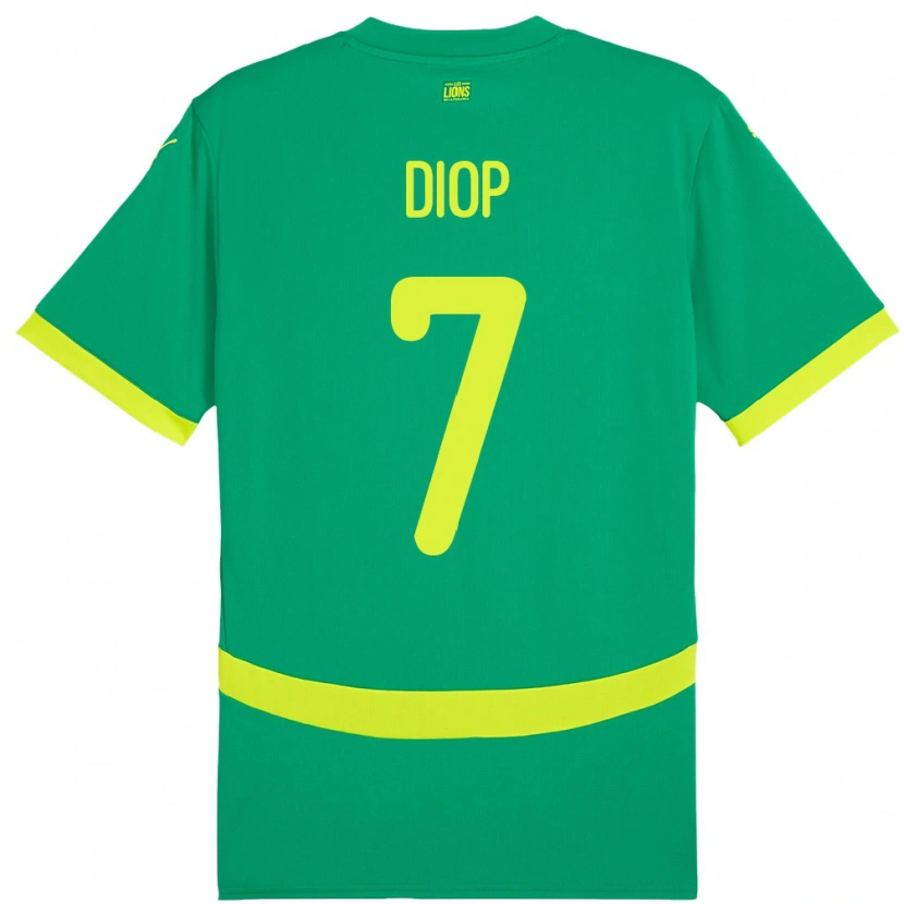 Danxen Hombre Camiseta Senegal Mama Diop #7 Verde 2ª Equipación 24-26 La Camisa México