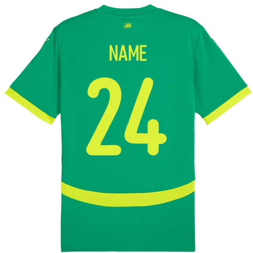 Danxen Hombre Camiseta Senegal Moustapha Name #24 Verde 2ª Equipación 24-26 La Camisa México