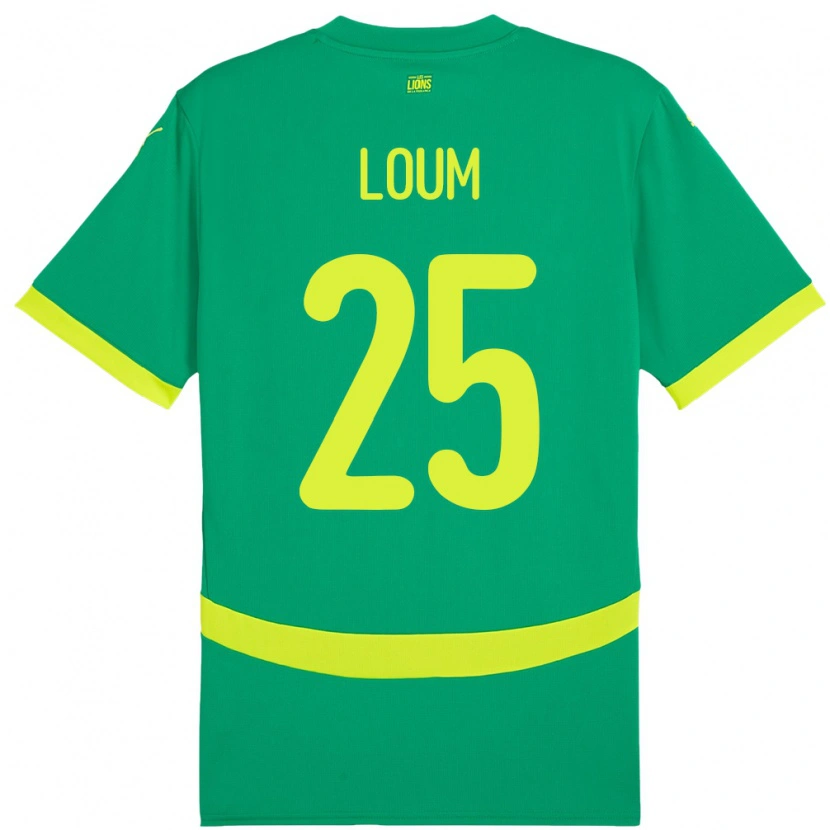Danxen Hombre Camiseta Senegal Mamadou Loum #25 Verde 2ª Equipación 24-26 La Camisa México