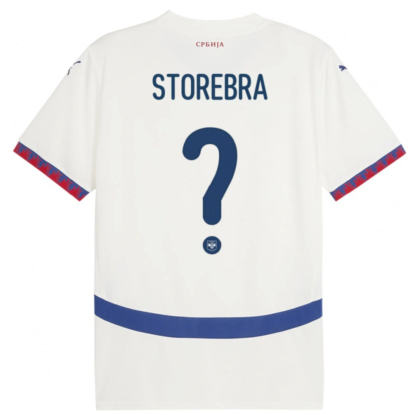 Danxen Hombre Camiseta Serbia Sasa Storebra #0 Blanco 2ª Equipación 24-26 La Camisa México