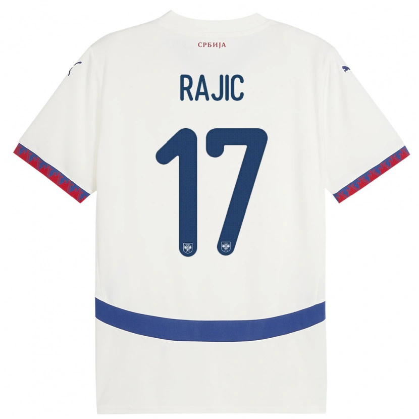 Danxen Hombre Camiseta Serbia Aleksa Rajic #17 Blanco 2ª Equipación 24-26 La Camisa México