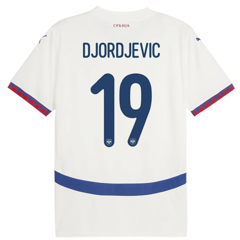 Danxen Hombre Camiseta Serbia Luka Djordjevic #19 Blanco 2ª Equipación 24-26 La Camisa México