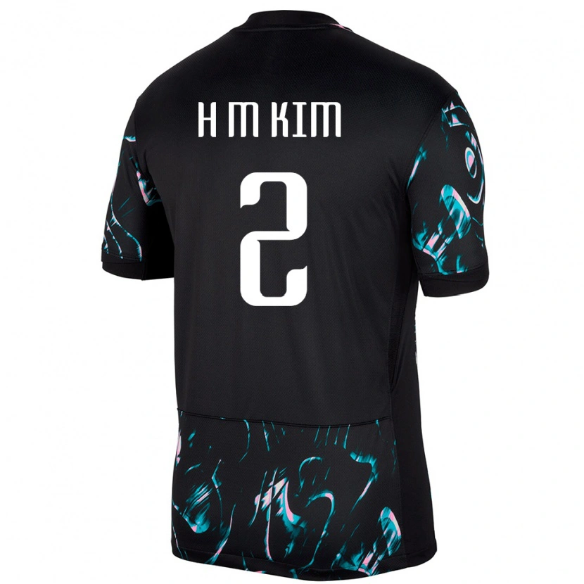 Danxen Hombre Camiseta Corea Del Sur Moon-Hwan Kim #2 Negro 2ª Equipación 24-26 La Camisa México
