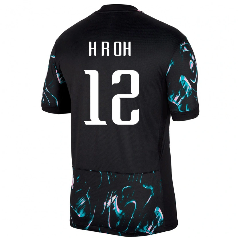 Danxen Hombre Camiseta Corea Del Sur Ha-Ram Oh #12 Negro 2ª Equipación 24-26 La Camisa México