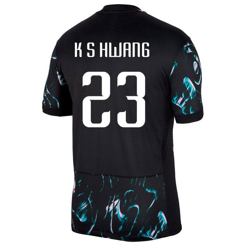 Danxen Hombre Camiseta Corea Del Sur Seok-Ki Hwang #23 Negro 2ª Equipación 24-26 La Camisa México