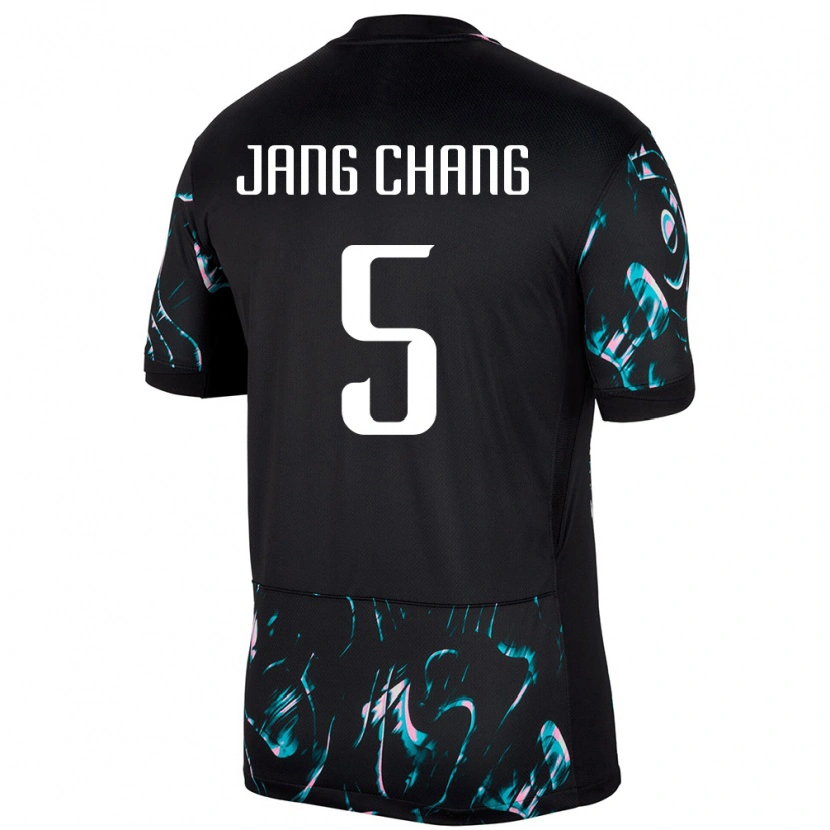 Danxen Hombre Camiseta Corea Del Sur Jang Chang #5 Negro 2ª Equipación 24-26 La Camisa México