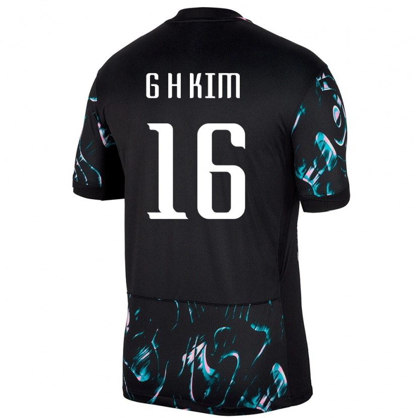 Danxen Hombre Camiseta Corea Del Sur Kim Gyeong Hwan #16 Negro 2ª Equipación 24-26 La Camisa México