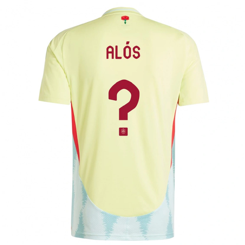Danxen Hombre Camiseta España Carlos Alós #0 Amarillo 2ª Equipación 24-26 La Camisa México
