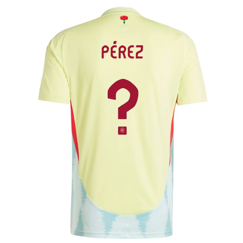 Danxen Hombre Camiseta España Luismi Pérez #0 Amarillo 2ª Equipación 24-26 La Camisa México
