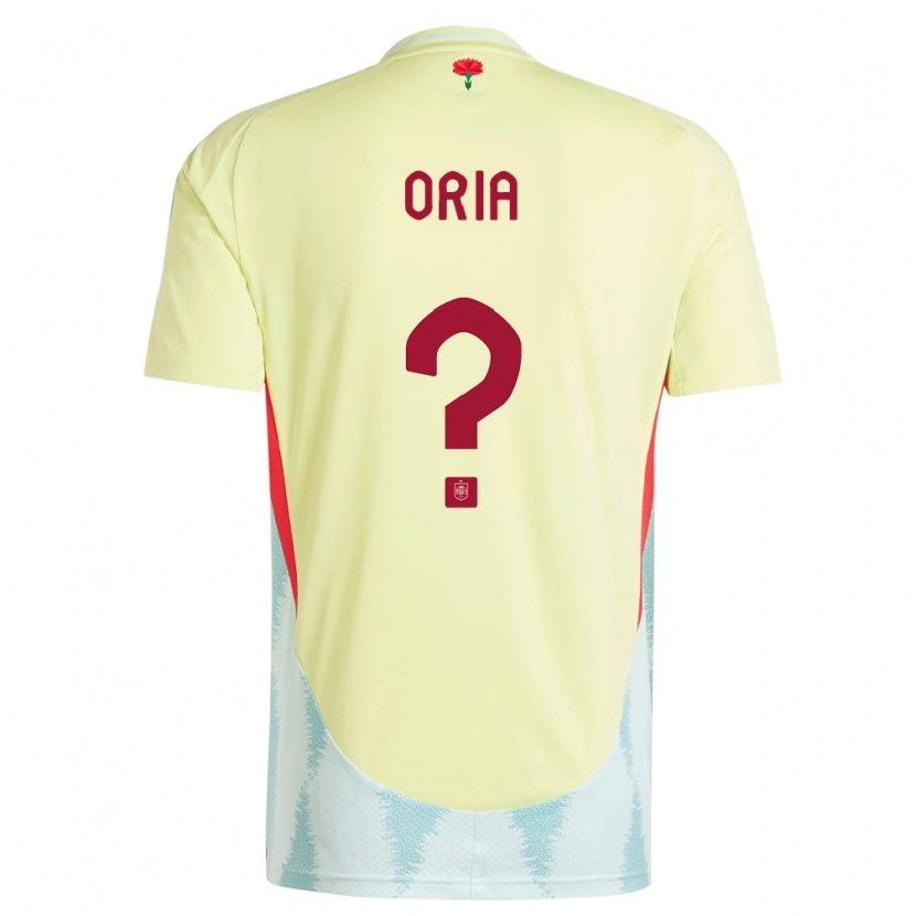 Danxen Hombre Camiseta España Pablo Oria #0 Amarillo 2ª Equipación 24-26 La Camisa México