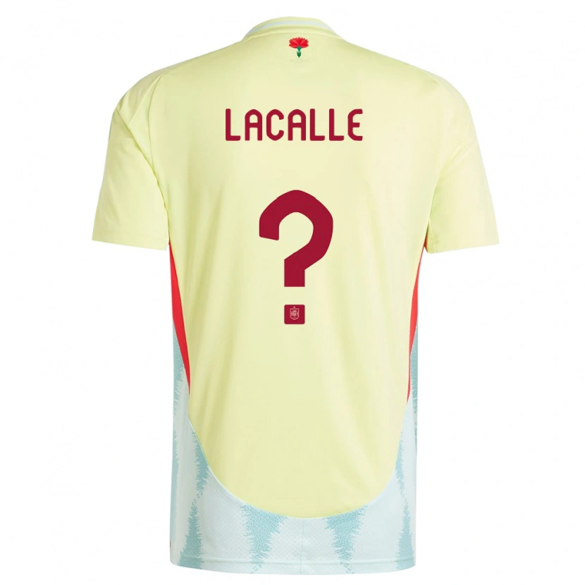 Danxen Hombre Camiseta España Manuel Lacalle #0 Amarillo 2ª Equipación 24-26 La Camisa México