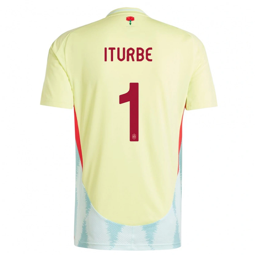 Danxen Hombre Camiseta España Alejandro Iturbe #1 Amarillo 2ª Equipación 24-26 La Camisa México