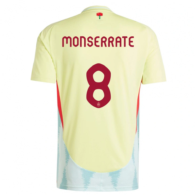 Danxen Hombre Camiseta España Jano Monserrate #8 Amarillo 2ª Equipación 24-26 La Camisa México