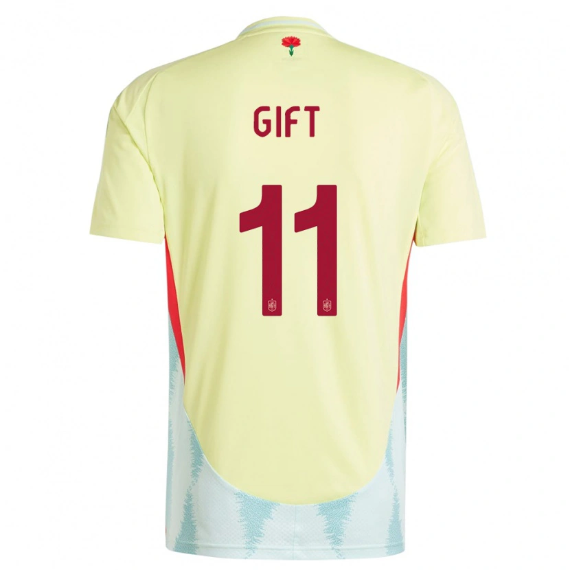 Danxen Hombre Camiseta España Elijah Gift #11 Amarillo 2ª Equipación 24-26 La Camisa México