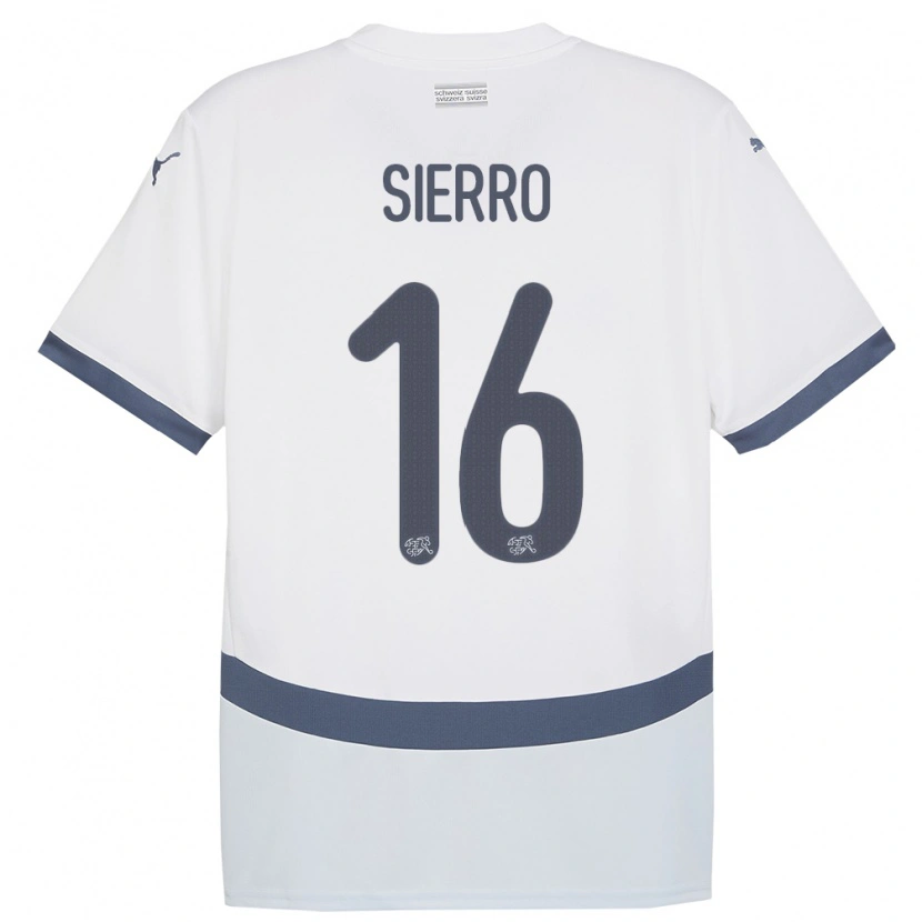 Danxen Hombre Camiseta Suiza Vincent Sierro #16 Blanco 2ª Equipación 24-26 La Camisa México