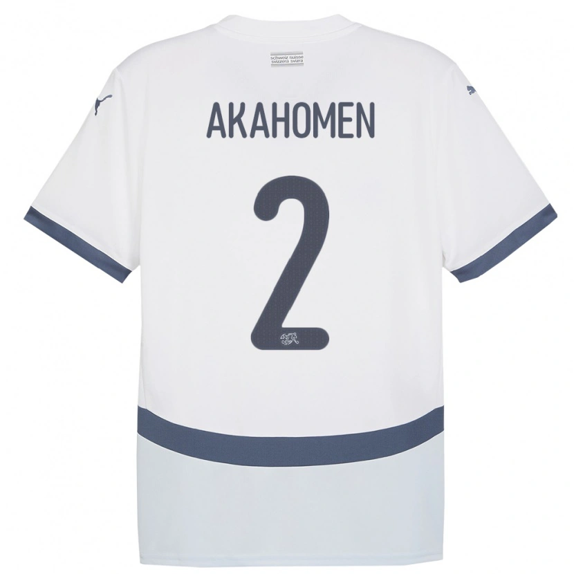 Danxen Hombre Camiseta Suiza Marvin Akahomen #2 Blanco 2ª Equipación 24-26 La Camisa México