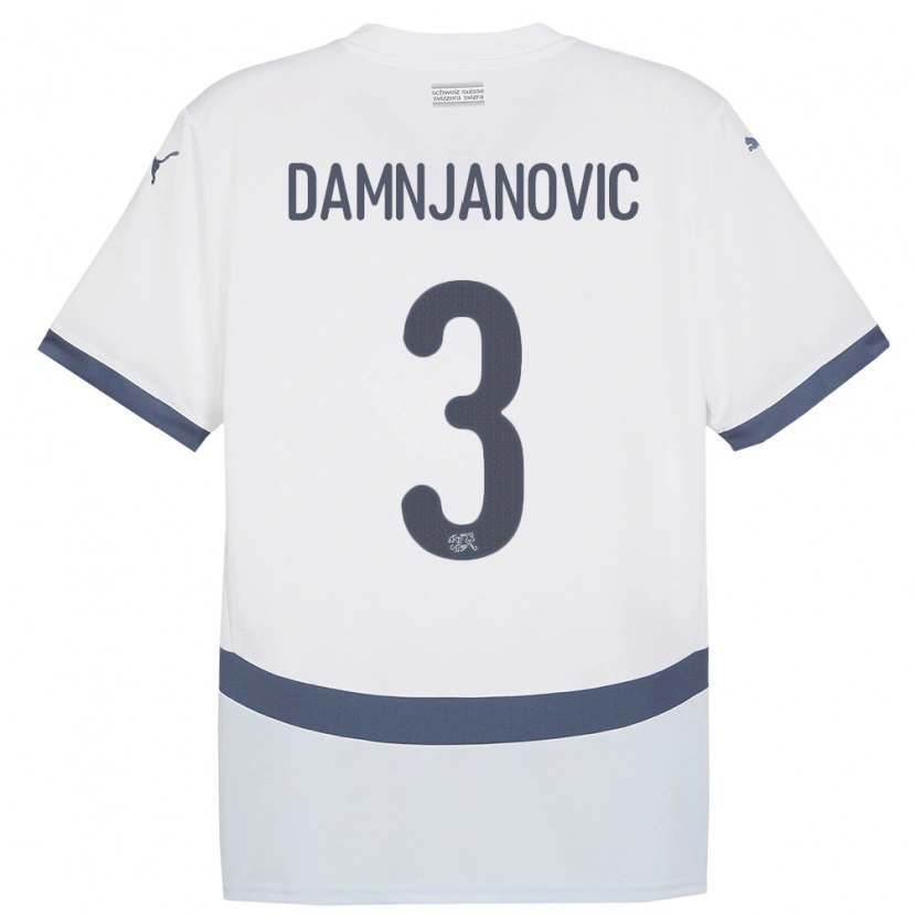 Danxen Hombre Camiseta Suiza Lazar Damnjanovic #3 Blanco 2ª Equipación 24-26 La Camisa México