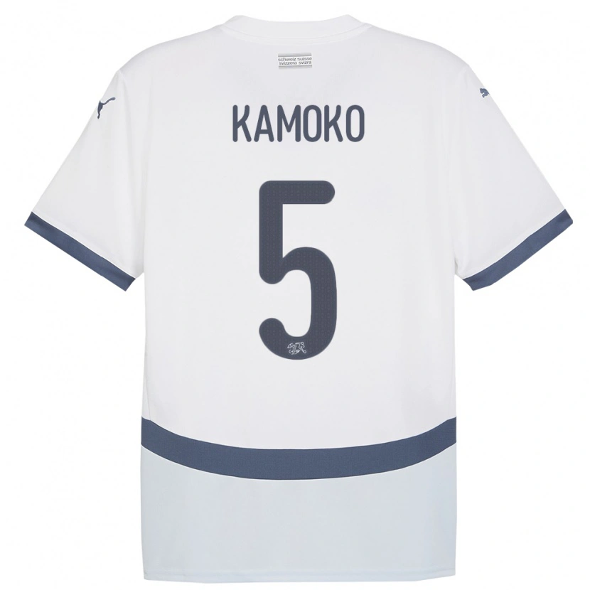 Danxen Hombre Camiseta Suiza Elohim Kamoko #5 Blanco 2ª Equipación 24-26 La Camisa México
