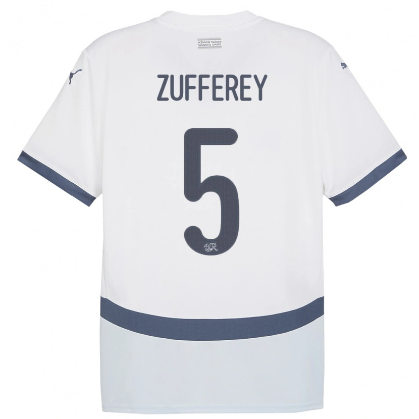 Danxen Hombre Camiseta Suiza Gil Zufferey #5 Blanco 2ª Equipación 24-26 La Camisa México