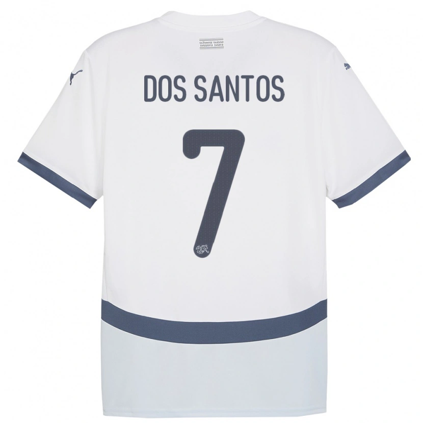 Danxen Hombre Camiseta Suiza Daniel Dos Santos #7 Blanco 2ª Equipación 24-26 La Camisa México