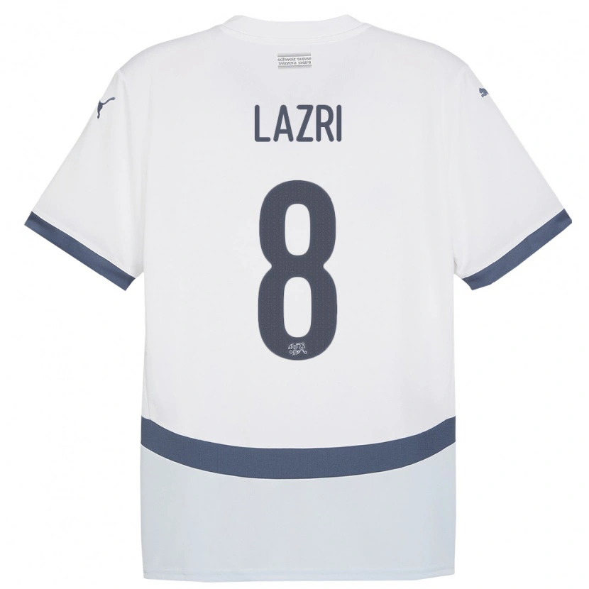 Danxen Hombre Camiseta Suiza Nico Lazri #8 Blanco 2ª Equipación 24-26 La Camisa México