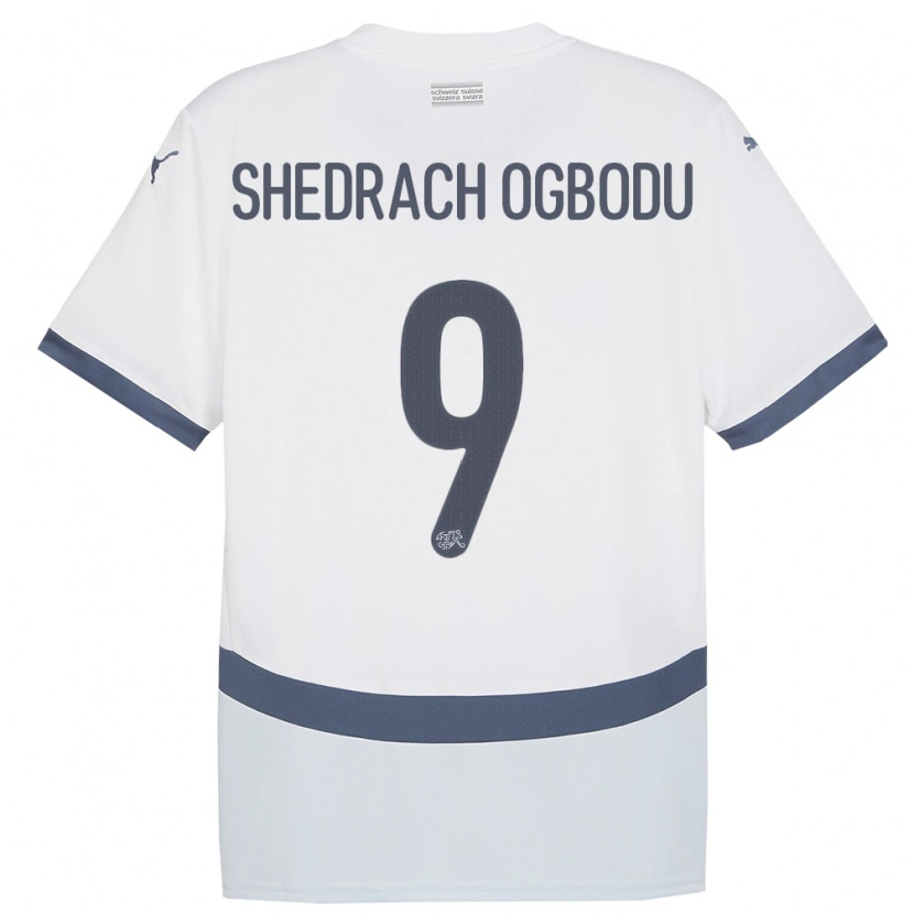 Danxen Hombre Camiseta Suiza Nathaniel Shedrach Ogbodu #9 Blanco 2ª Equipación 24-26 La Camisa México