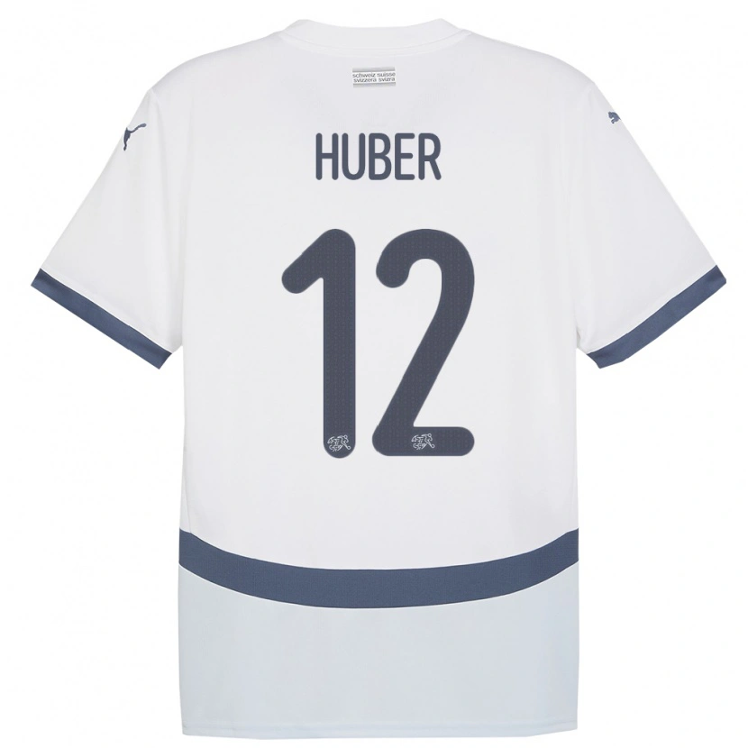 Danxen Hombre Camiseta Suiza Silas Huber #12 Blanco 2ª Equipación 24-26 La Camisa México