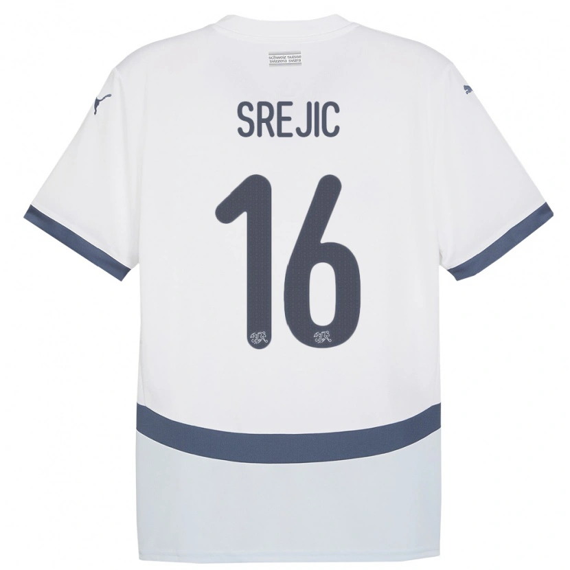 Danxen Hombre Camiseta Suiza Boris Srejic #16 Blanco 2ª Equipación 24-26 La Camisa México