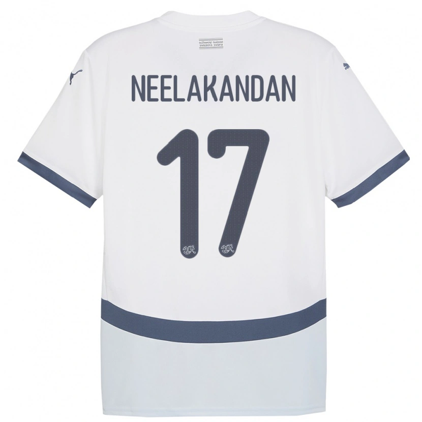 Danxen Hombre Camiseta Suiza Ranjan Neelakandan #17 Blanco 2ª Equipación 24-26 La Camisa México