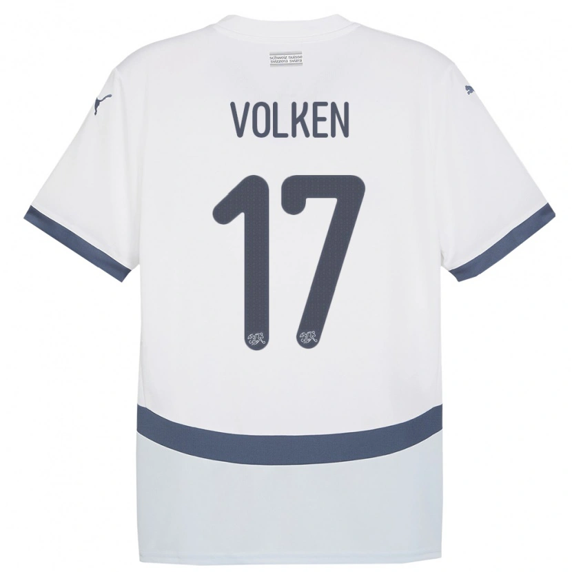 Danxen Hombre Camiseta Suiza Neil Volken #17 Blanco 2ª Equipación 24-26 La Camisa México