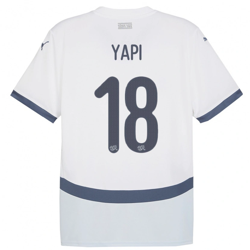 Danxen Hombre Camiseta Suiza Josue Yapi #18 Blanco 2ª Equipación 24-26 La Camisa México