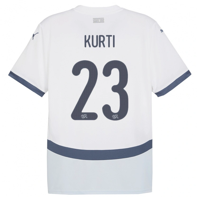 Danxen Hombre Camiseta Suiza Elias Kurti #23 Blanco 2ª Equipación 24-26 La Camisa México