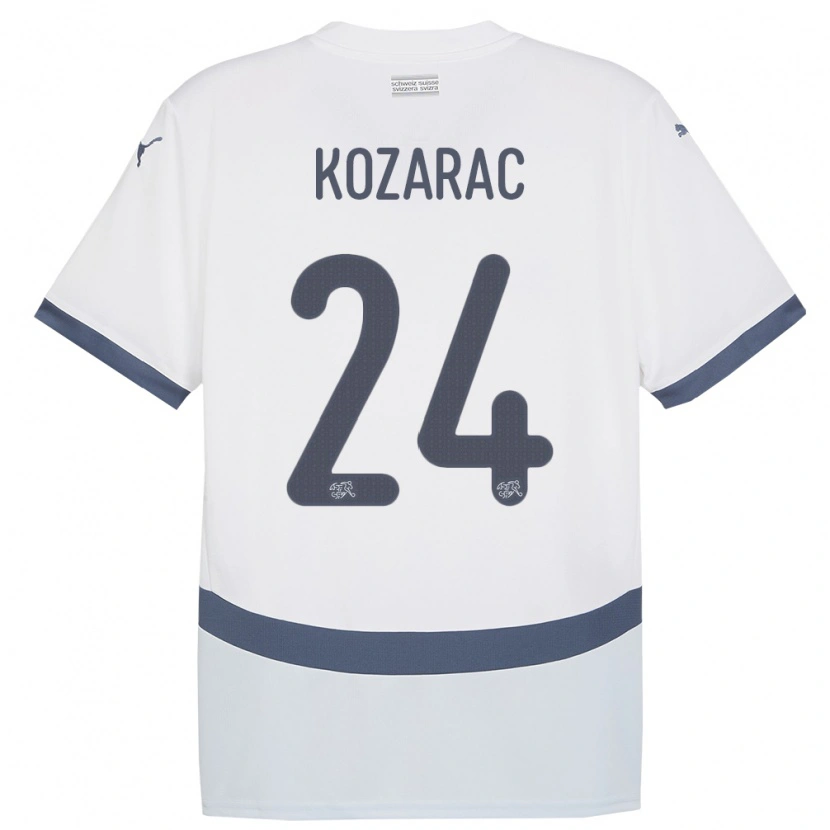 Danxen Hombre Camiseta Suiza Haris Kozarac #24 Blanco 2ª Equipación 24-26 La Camisa México