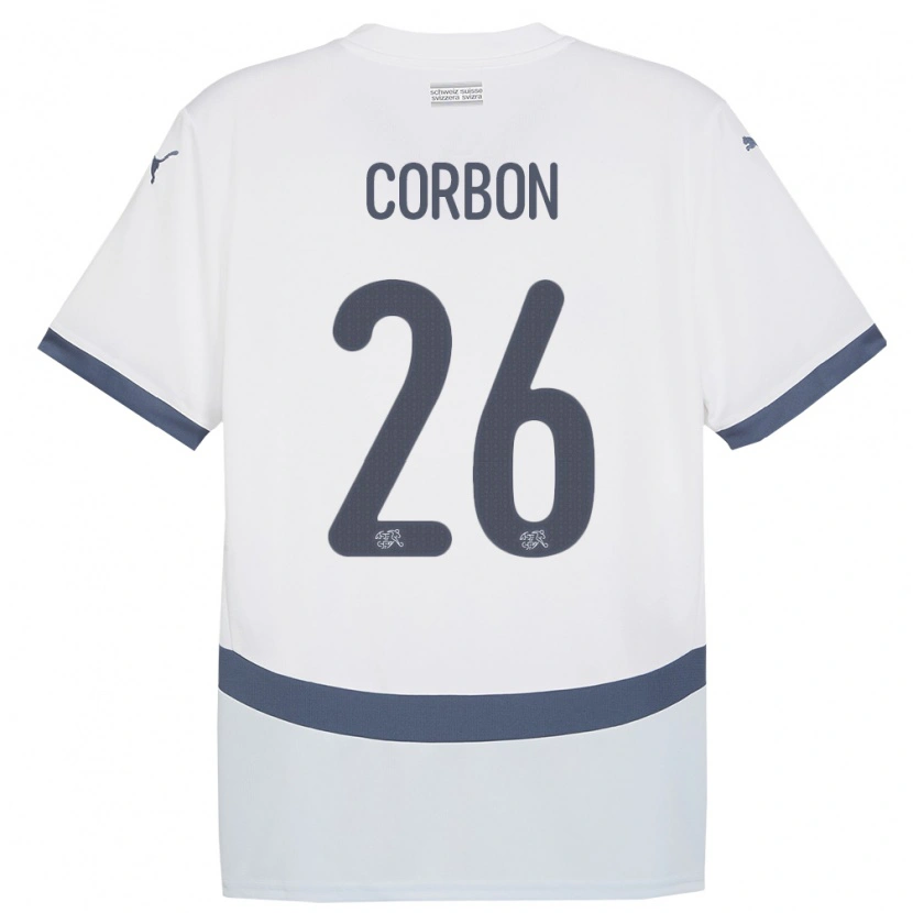 Danxen Hombre Camiseta Suiza Max Corbon #26 Blanco 2ª Equipación 24-26 La Camisa México