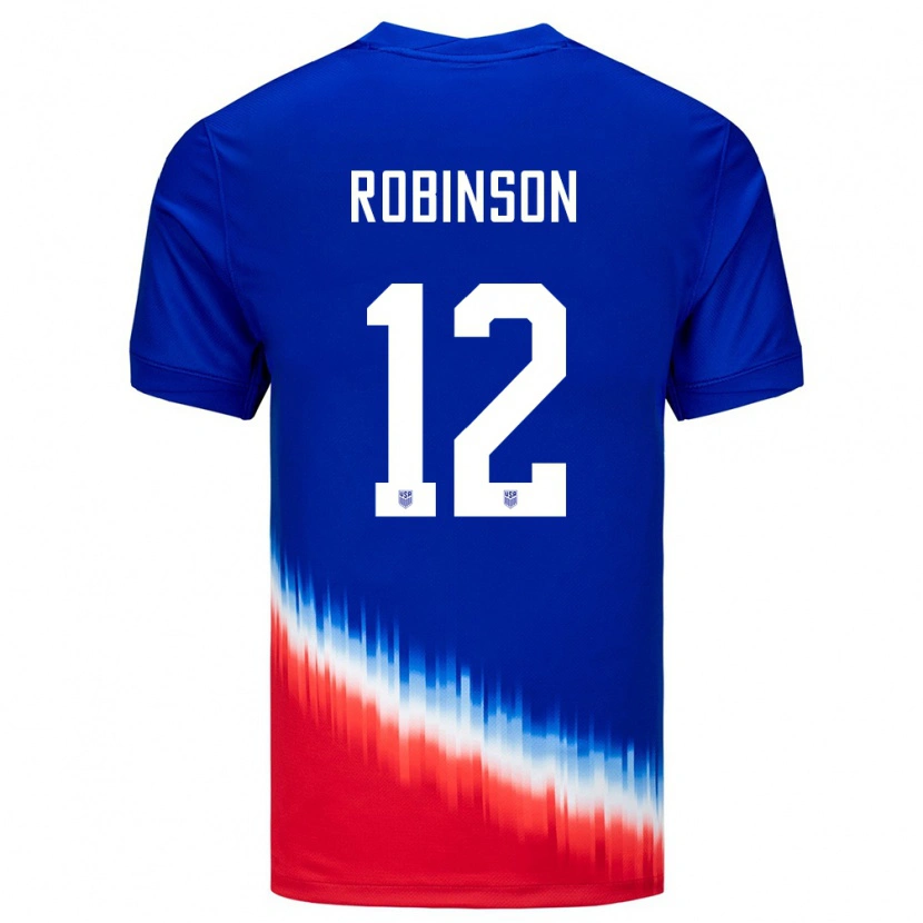 Danxen Hombre Camiseta Estados Unidos Miles Robinson #12 Azul 2ª Equipación 24-26 La Camisa México