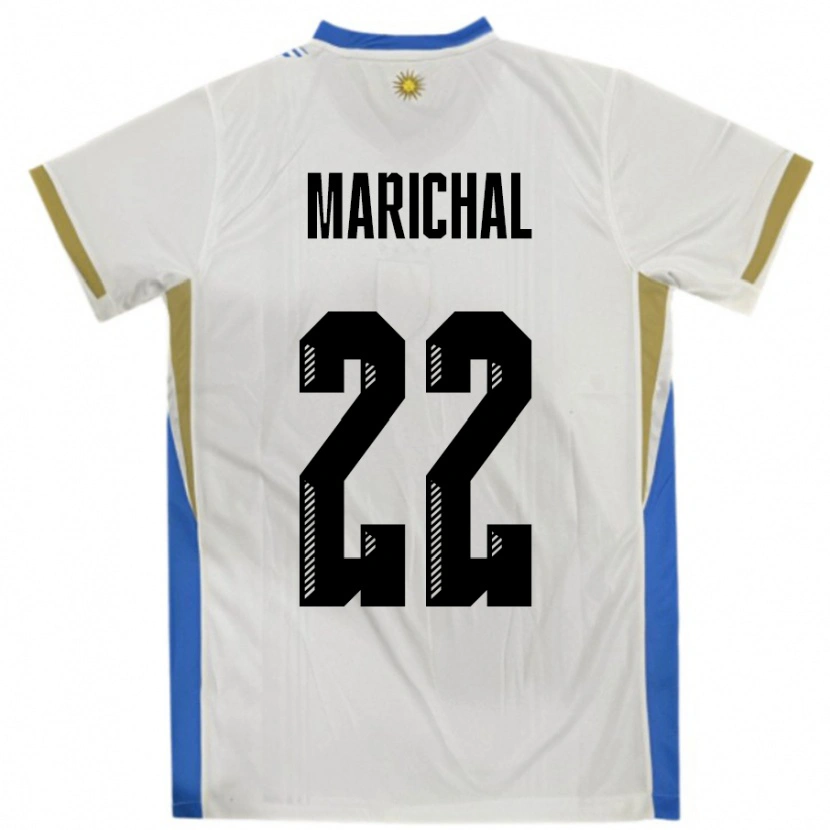 Danxen Hombre Camiseta Uruguay Nicolás Marichal #22 Blanco Azul 2ª Equipación 24-26 La Camisa México