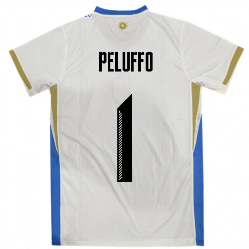 Danxen Hombre Camiseta Uruguay Daniel Peluffo #1 Blanco Azul 2ª Equipación 24-26 La Camisa México