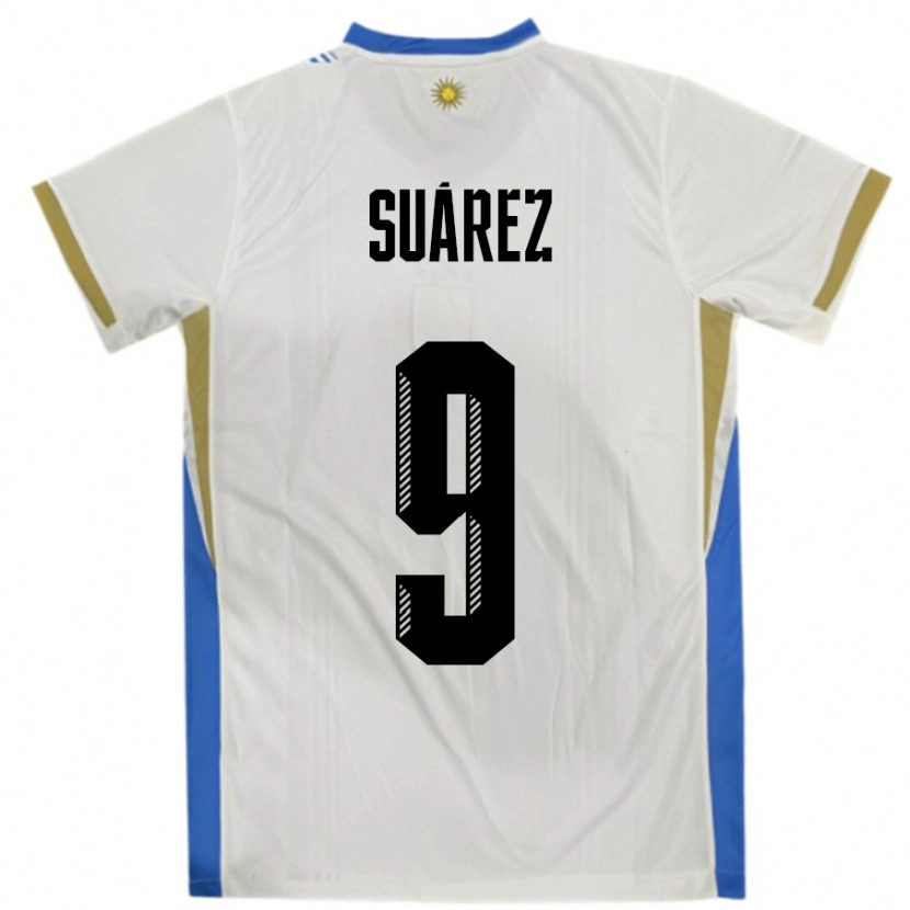 Danxen Hombre Camiseta Uruguay Luis Suarez #9 Blanco Azul 2ª Equipación 24-26 La Camisa México
