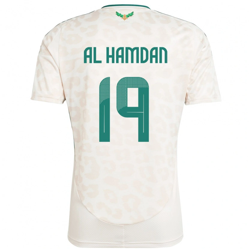 Danxen Hombre Camiseta Arabia Saudita Abdullah Al-Hamdan #19 Blanco 2ª Equipación 24-26 La Camisa México
