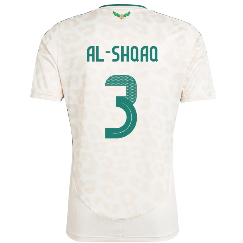 Danxen Hombre Camiseta Arabia Saudita Montadhar Al-Shqaq #3 Blanco 2ª Equipación 24-26 La Camisa México