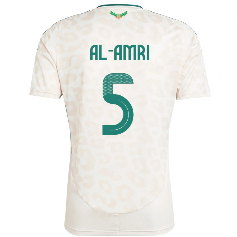 Danxen Hombre Camiseta Arabia Saudita Husam Al-Amri #5 Blanco 2ª Equipación 24-26 La Camisa México