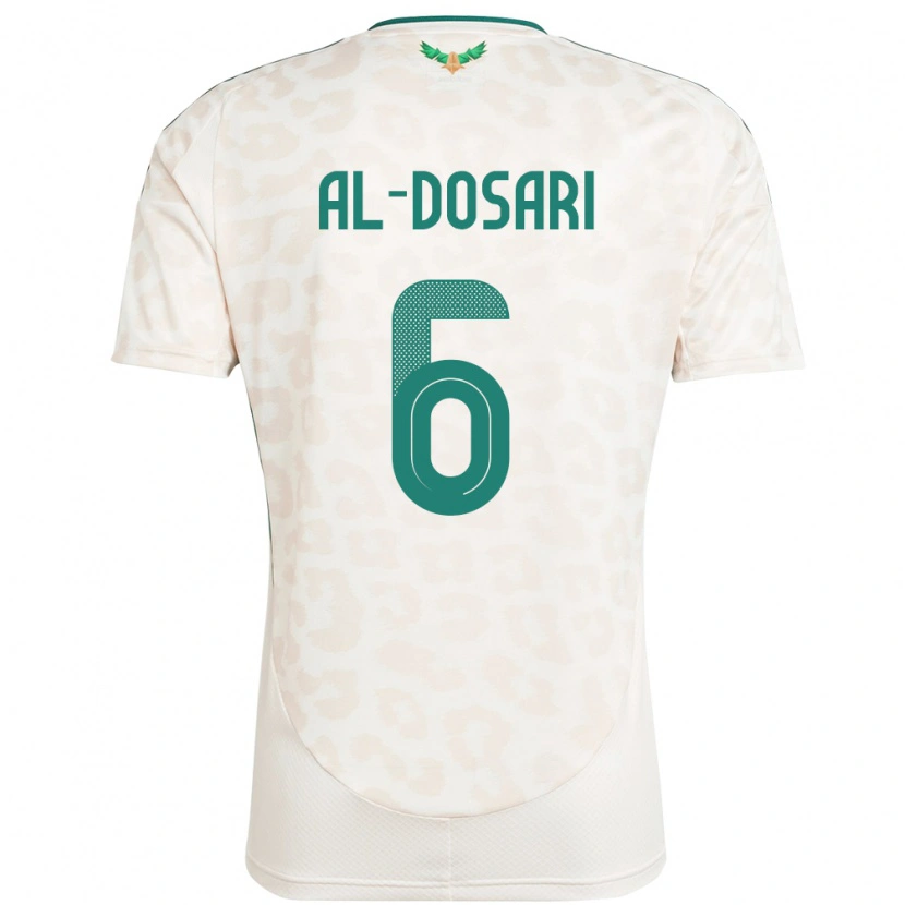 Danxen Hombre Camiseta Arabia Saudita Saeed Al-Dosari #6 Blanco 2ª Equipación 24-26 La Camisa México