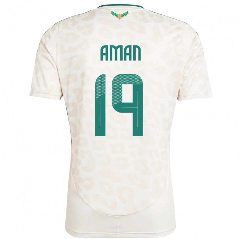 Danxen Hombre Camiseta Arabia Saudita Awad Aman #19 Blanco 2ª Equipación 24-26 La Camisa México