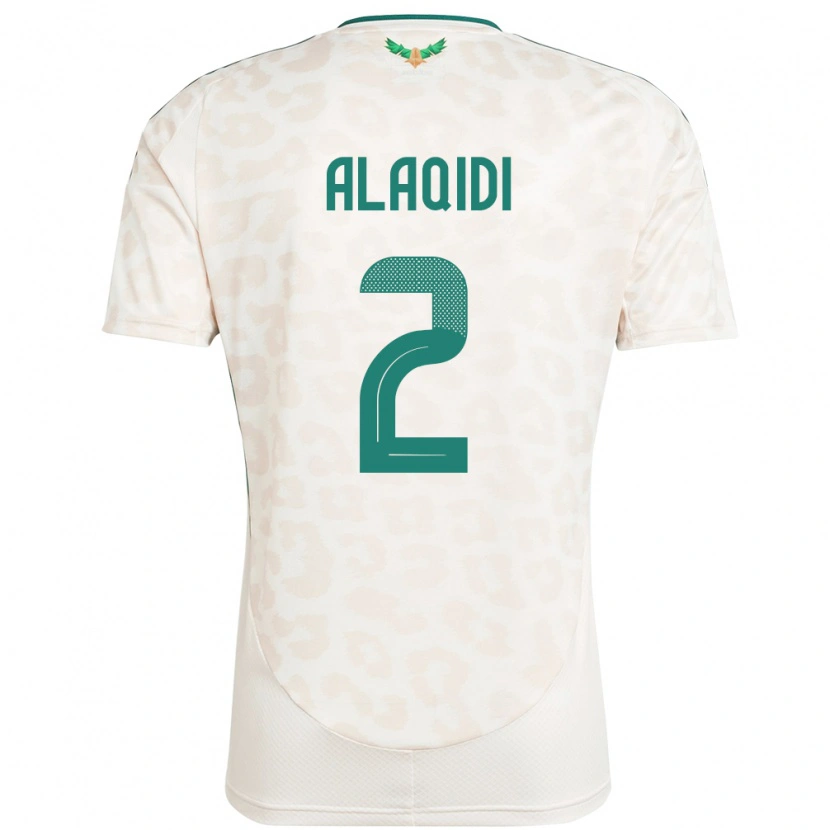 Danxen Hombre Camiseta Arabia Saudita Nawaf Alaqidi #2 Blanco 2ª Equipación 24-26 La Camisa México